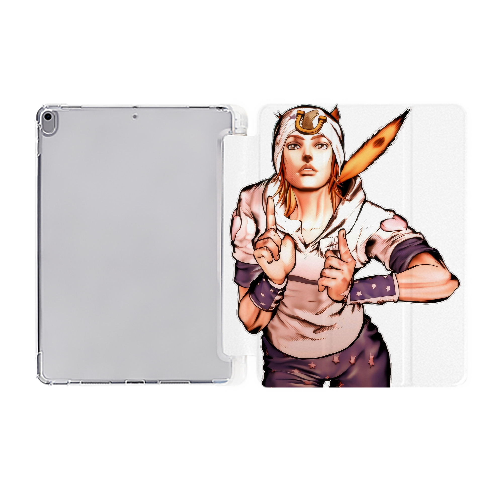 （画像用） ジョジョの奇妙な冒険 ジョナサン?ジョースター JoJo's Bizarre Adventure Jonathan Joestar IPad ケース ペン収納付き 三つ折りスタンド PUレザー×シリコン 対応機種9.5/10.5/10.9インチ
